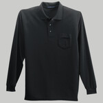 Long Sleeve Silk Touch Polo with Pocket